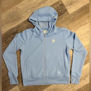 Straight Down Women’s Zip Up Eliza Jacket Hoodie Blue Waffle Golf Active- Large